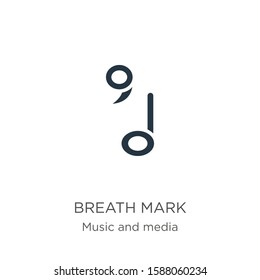 Breath mark icon vector. Trendy flat breath mark icon from music and media collection isolated on white background. Vector illustration can be used for web and mobile graphic design, logo, eps10