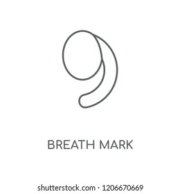 Breath mark linear icon. Breath mark concept stroke symbol design. Thin graphic elements vector illustration, outline pattern on a white background, eps 10.
