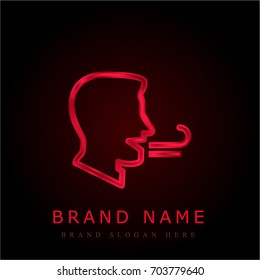 Breath red chromium metallic logo