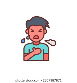Breath Shortness icon in vector. Illustration