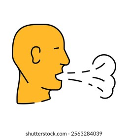 breath smell line icon vector. breath smell sign. isolated symbol illustration