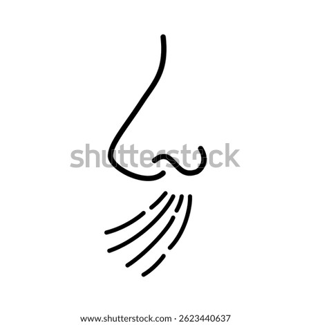 Breath smell line icon vector. breath smell sign. Vector illustration design