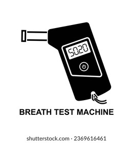 Breath test machine icon. Digital alcohol tester isolated on background vector illustration.