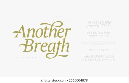 Breath typography beauty fashion elegant minimalist serif italic fonts decorative wedding vintage retro logos. Minimal luxury font alphabet logo. Vector illustration