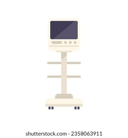 Breath ventilator machine icon flat vector. Hospital patient. Care device isolated