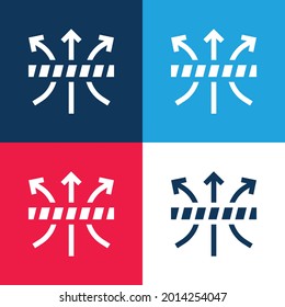 Breathable blue and red four color minimal icon set