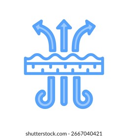 Icono de tela transpirable azul Ilustración vectorial