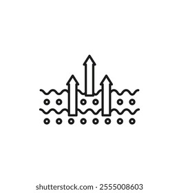 Breathable fabric icon Simple thin line flat symbol