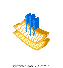 vetor de ícone isométrico de tecido respirável. sinal de tecido respirável. ilustração de símbolo isolado