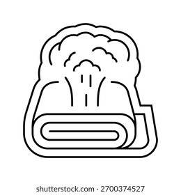 Vector de icono de línea de tela transpirable. Muestra de tela transpirable. Ilustración negra de contorno aislado
