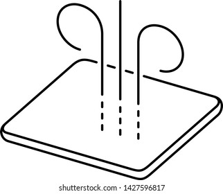 Breathable fabric. Vector outline icon isolated on white background.