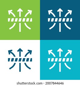 Breathable Flat four color minimal icon set