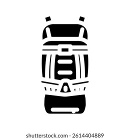 breathable hiking backpack glyph icon vector. breathable hiking backpack sign. isolated symbol illustration