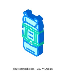 breathable hiking backpack isometric icon vector. breathable hiking backpack sign. isolated symbol illustration