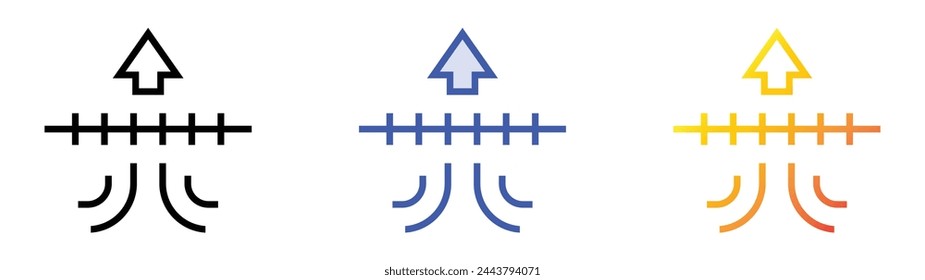 breathable icon. Linear, Blue Fill and Gradient Style Design Isolated On White Background