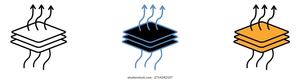 Breathable layers icon vector. Air Permeability Fabric symbol. vector illustration.