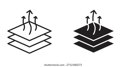 Atmungsaktives Ledersymbol in Vektorgrafik. Logotyp
