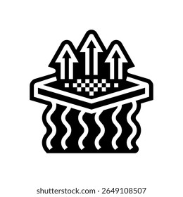 atmungsaktives Material Glyphe Icon Vektor. atmungsaktives Materialzeichen. einzelne Symbolgrafik