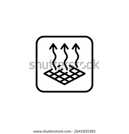 breathable material outline icon or breathable material label vector isolated. Best breathable material icon for websites, apps, or product relate about breathable material.