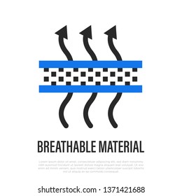 Breathable material thin line icon. Vector illustration of fabric feature.