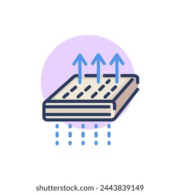 Breathable mattress thin line icon. Memory, orthopedic sign. Comfort and sleeping concept. Vector illustration symbol element for web design and apps