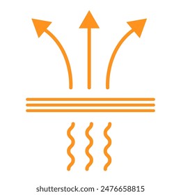Icono resistente transpirable, señal de protección de material impermeable, Ilustración vectorial de Web .