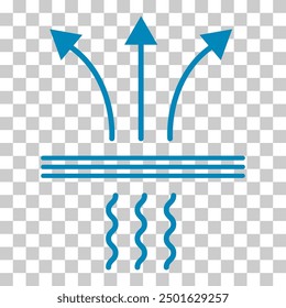 Breathable resistant icon, waterproof material protection sign, web vector illustration .