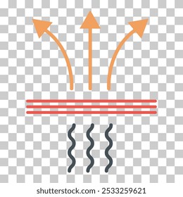Breathable resistant icon, waterproof material protection sign, web vector illustration .