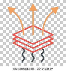 Breathable resistant icon, waterproof material protection sign, web vector illustration .