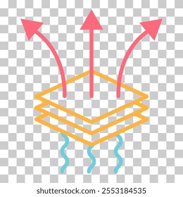 Icono resistente transpirable, signo de protección de material impermeable, Ilustración vectorial de Web.