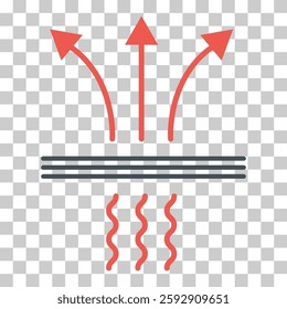 Breathable resistant icon, waterproof material protection sign, web vector illustration .