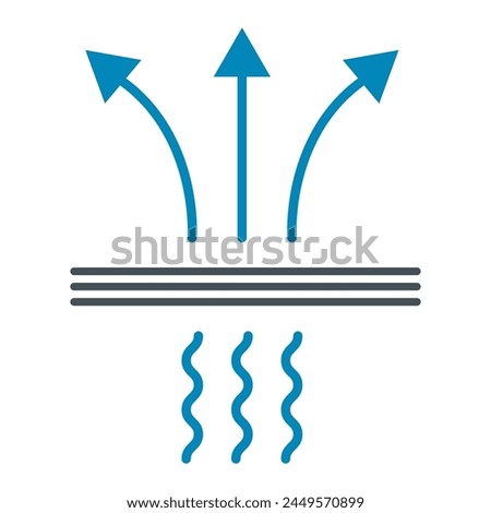 Breathable resistant icon, waterproof material protection sign, web vector illustration .