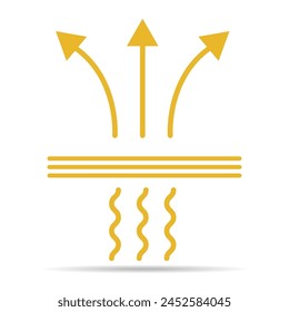Icono de sombra resistente transpirable, señal de protección de material impermeable, Ilustración vectorial de Web .
