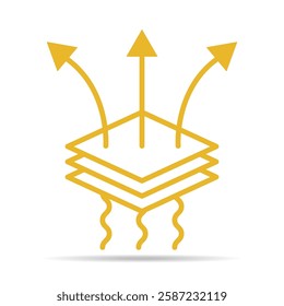 Breathable resistant shadow icon, waterproof material protection sign, web vector illustration .