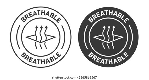 Breathable rounded vector symbol set on white background