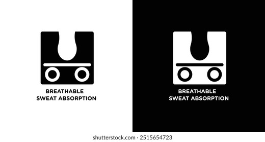 Breathable sweat absorption icon logo set vector