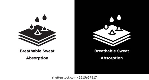 Breathable sweat absorption icon Thin line flat illustration