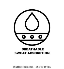 Breathable sweat absorption icon Thin line art isolated