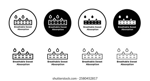 Breathable sweat absorption icon Vector logo outline