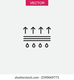 Breathable sweat absorption icon, vector simple,linear illustration for web and app..eps