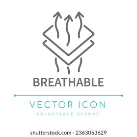 Breathable Textile Vector Line Icon