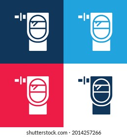 Breathalyzer blue and red four color minimal icon set