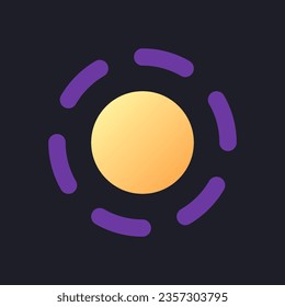 Breathe animation effect flat gradient fill ui icon for dark theme. Add relaxation feeling to video. Pixel perfect color pictogram. GUI, UX design on black space. Vector isolated RGB illustration