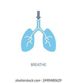 breathe concept line icon. Simple element illustration. breathe concept outline symbol design.
