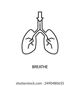 breathe concept line icon. Simple element illustration. breathe concept outline symbol design.