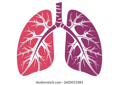 Breathe Easy A Colorful Lung Silhouette