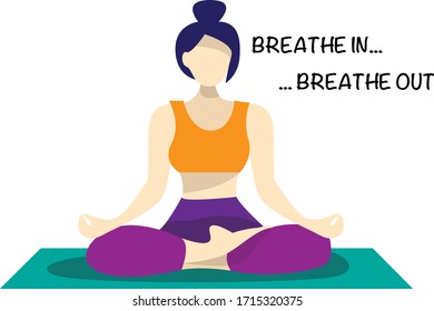 Respirar en ejercicio vectorial deseos internacionales del día del yoga
