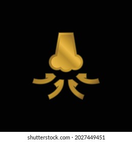 Breathe gold plated metalic icon or logo vector