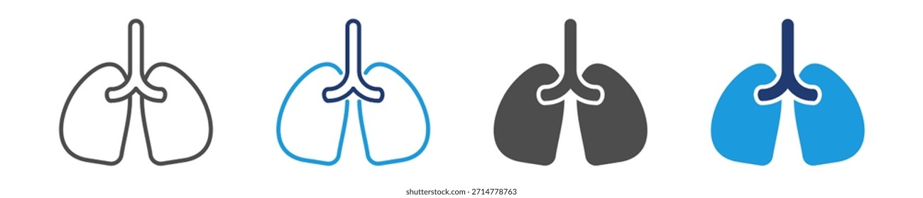 Conjunto de iconos de respiración Estilo múltiple