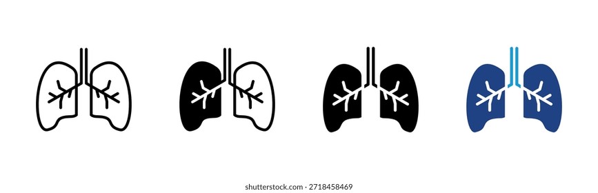 Conjunto de iconos de respiración colección de estilos múltiples